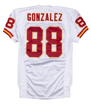2005 Tony Gonzalez Game Used, Signed & Photo Matched Kansas City Chiefs Road Jersey Used on 11/20/2005 (Resolution Photomatching & Beckett)